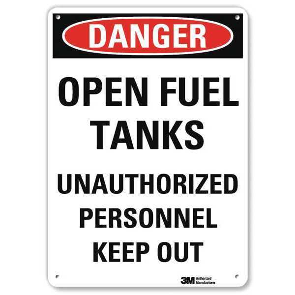 Danger Sign, 10 in H, 7 in W, Aluminum, Vertical Rectangle, English, U3-1881-RA_7X10