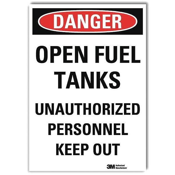 Danger Sign, 10 in H, 7 in W, Reflective Sheeting, Horizontal Rectangle, English, U3-1881-RD_7X10