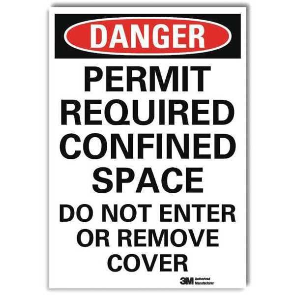 Danger Sign, Slf-Adhesv Mount, 10inWx14inH, U3-1905-RD_10X14