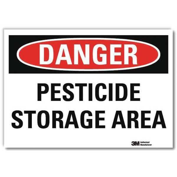 Danger Sign, 5 in H, 7 in W, Horizontal Rectangle, English, U3-1908-RD_7X5