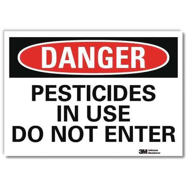 Danger Sign, 10 in H, 14 in W, Horizontal Rectangle, English, U3-1915-RD_14X10