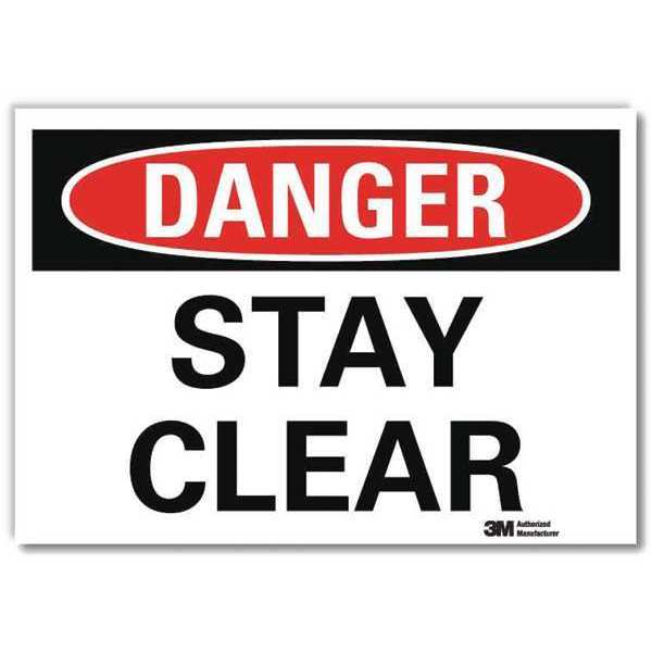 Danger Sign, 5 in H, 7 in W, Reflective Sheeting, Horizontal Rectangle, English, U3-1992-RD_7X5