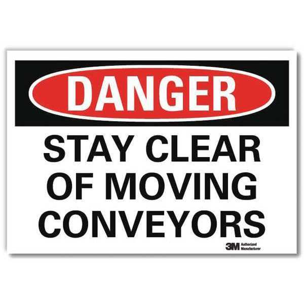 Danger Sign, 5 in Height, 7 in Width, Reflective Sheeting, Horizontal Rectangle, English
