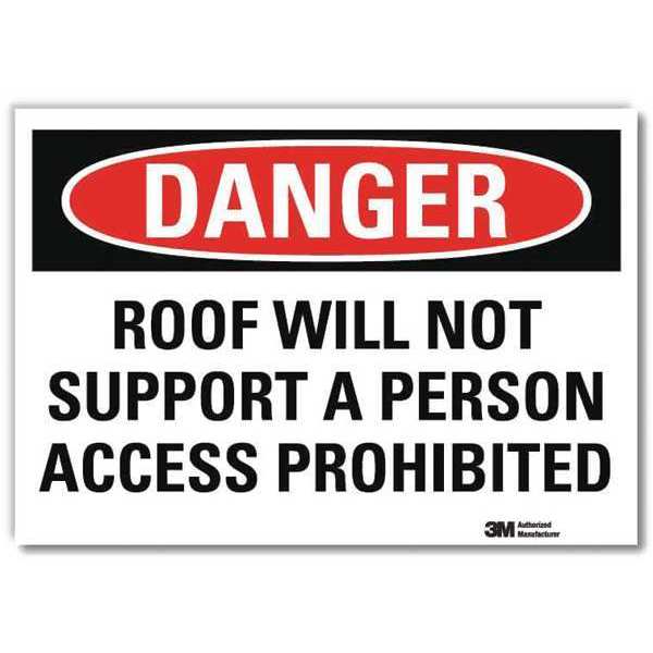 Danger Sign, 10 in H, 14 in W, Reflective Sheeting, Horizontal Rectangle, English, U3-1961-RD_14X10