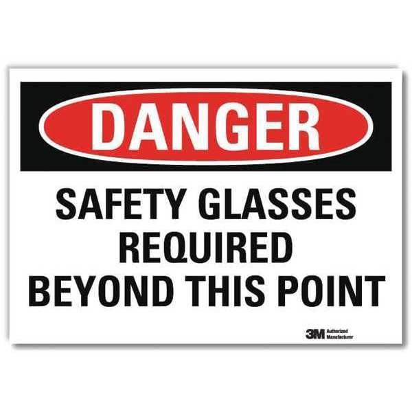 Danger Sign, Slf-Adhesv Mount, 14inWx10inH, U3-1968-RD_14X10