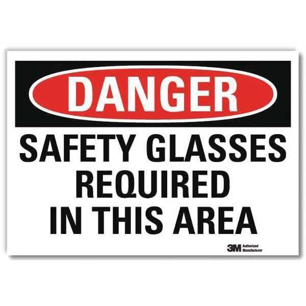 Danger Sign, Slf-Adhesv Mount, 14inWx10inH, U3-1969-RD_14X10