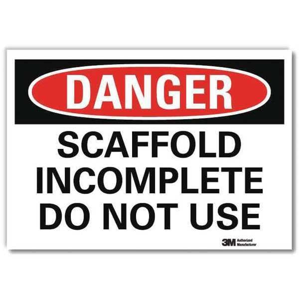 Danger Sign, 5 in H, 7 in W, Reflective Sheeting, Horizontal Rectangle, English, U3-1976-RD_7X5