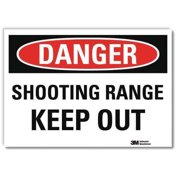 Danger Sign, 5 in H, 7 in W, Reflective Sheeting, Horizontal Rectangle, English, U3-1978-RD_7X5