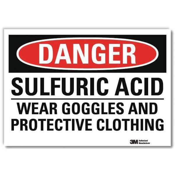 Danger Sign, Slf-Adhesv Mount, 14inWx10inH, U3-1998-RD_14X10