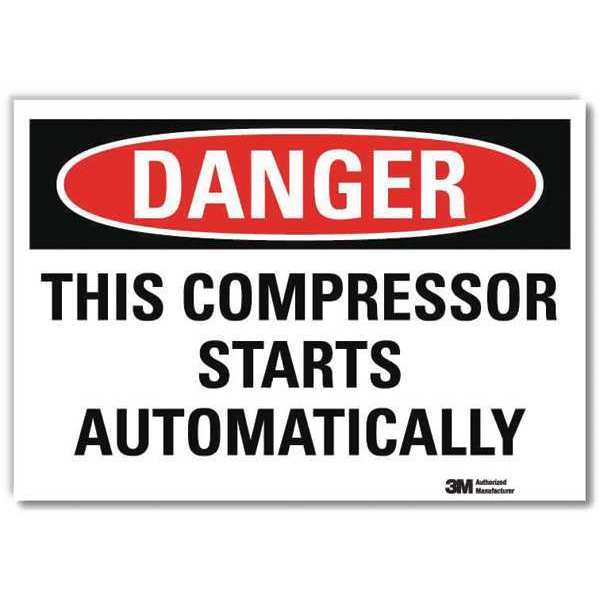 Danger Sign, 10 in Height, 14 in Width, Reflective Sheeting, Horizontal Rectangle, English