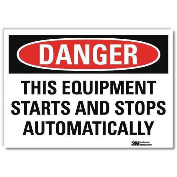 Danger Sign, 10 in Height, 14 in Width, Reflective Sheeting, Horizontal Rectangle, English