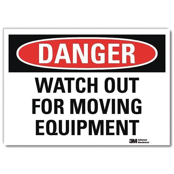 Danger Sign, 10 in Height, 14 in Width, Reflective Sheeting, Horizontal Rectangle, English
