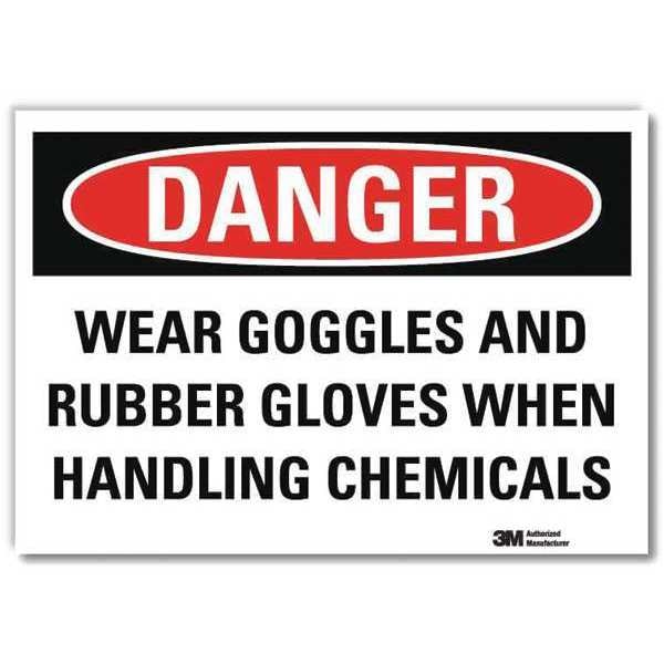 Danger Sign, Self-Adhesv Mount, 7inWx5inH, U3-2057-RD_7X5