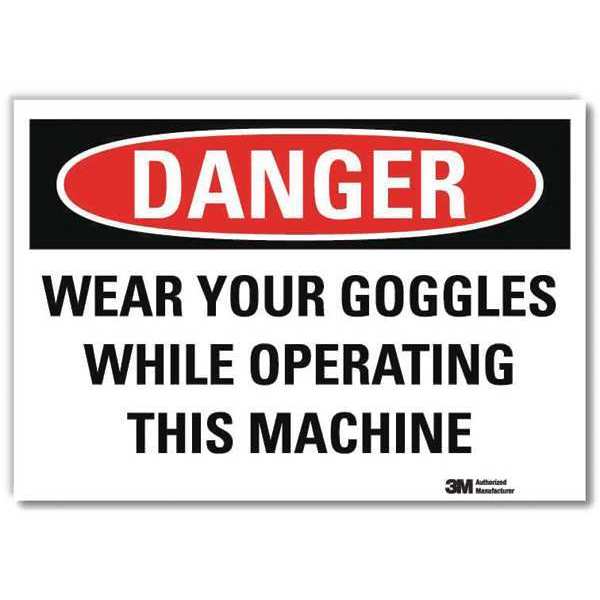 Danger Sign, Self-Adhesv Mount, 7inWx5inH, U3-2070-RD_7X5