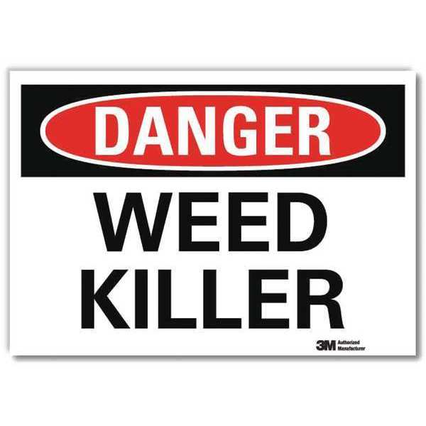 Danger Sign, 7 in H, 10 in W, Reflective Sheeting, Vertical Rectangle, English, U3-2071-RD_10X7