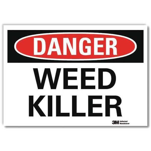 Danger Sign, 10 in H, 14 in W, Reflective Sheeting, Horizontal Rectangle, English, U3-2071-RD_14X10