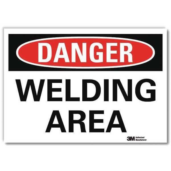 Danger Sign, 5 in Height, 7 in Width, Reflective Sheeting, Horizontal Rectangle, English