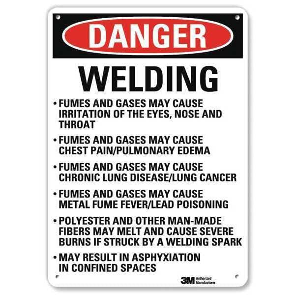 Danger Sign, 10 in H, 7 in W, Vertical Rectangle, English, U3-2075-RA_7X10