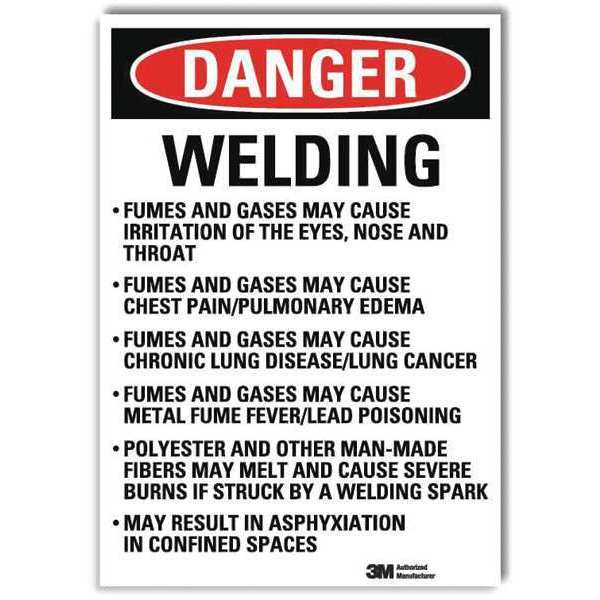 Danger Sign, 14 in Height, 10 in Width, Reflective Sheeting, Vertical Rectangle, English
