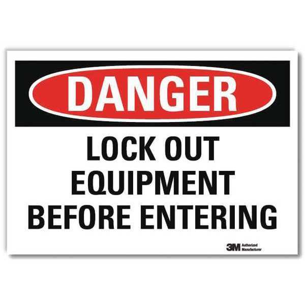 Danger Sign, 7 in Height, 10 in Width, Reflective Sheeting, Vertical Rectangle, English