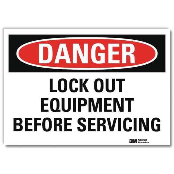 Danger Sign, 5 in Height, 7 in Width, Reflective Sheeting, Horizontal Rectangle, English