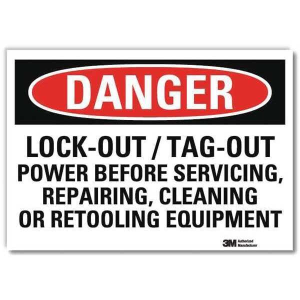 Danger Sign, Self-Adhesv Mount, 10inWx7inH, U3-1765-RD_10X7