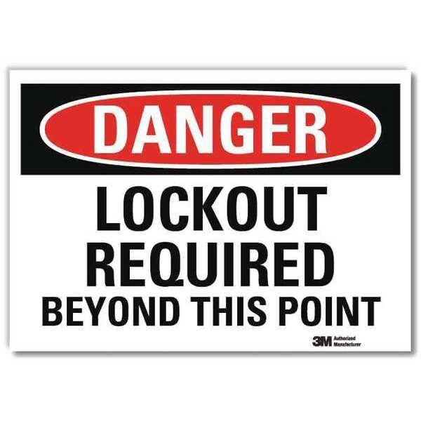Danger Sign, 10 in Height, 14 in Width, Reflective Sheeting, Horizontal Rectangle, English