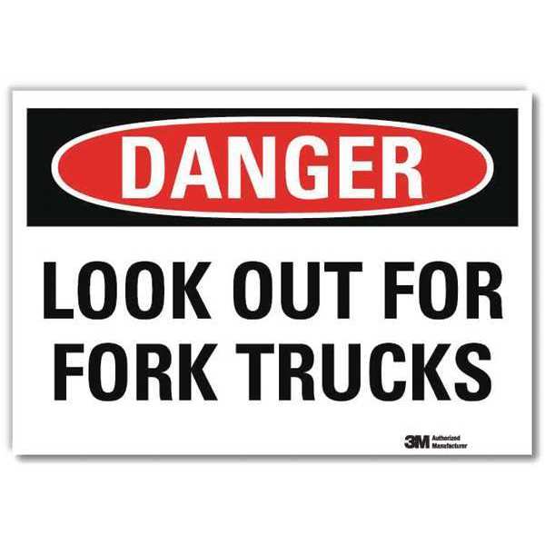 Danger Sign, 10 in H, 14 in W, Reflective Sheeting, Horizontal Rectangle, English, U3-1773-RD_14X10
