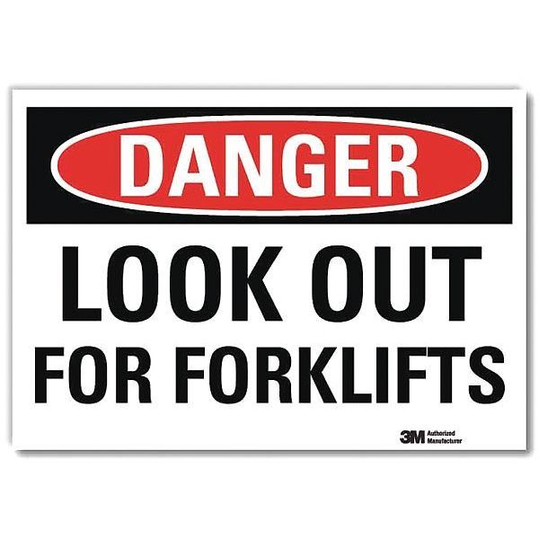 Danger Sign, 5 in H, 7 in W, Reflective Sheeting, Horizontal Rectangle, English, U3-1774-RD_7X5