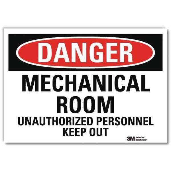 Danger Sign, 7 in H, 10 in W, Reflective Sheeting, Vertical Rectangle, English, U3-1786-RD_10X7