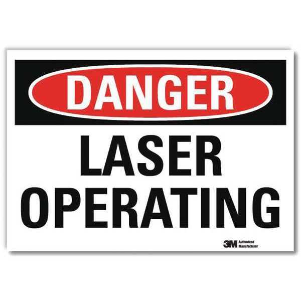 Danger Sign, 5 in H, 7 in W, Reflective Sheeting, Horizontal Rectangle, U3-1739-RD_7X5