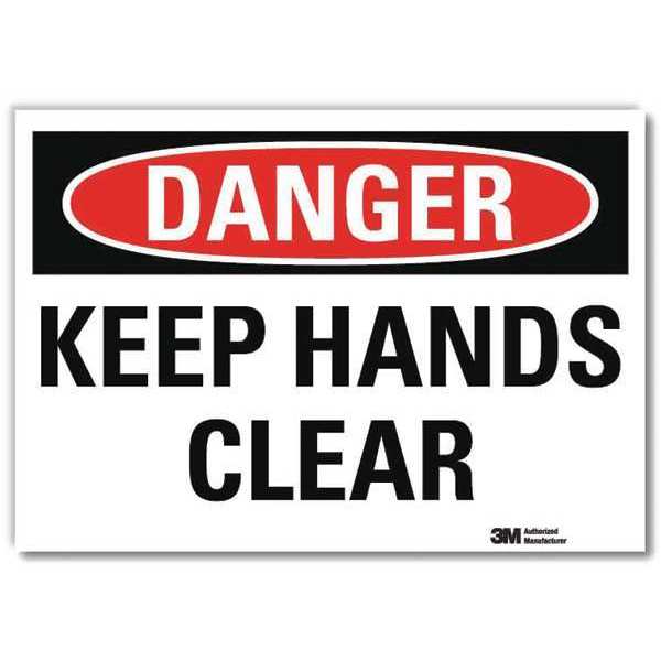 Danger Sign, 5 in Height, 7 in Width, Reflective Sheeting, Horizontal Rectangle, English