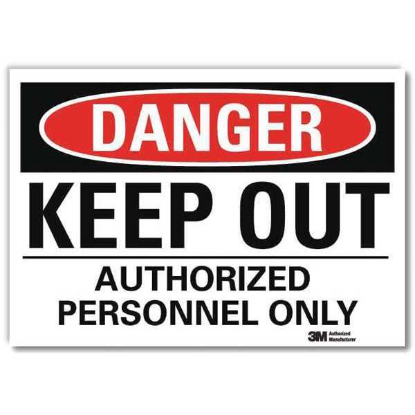 Danger Sign, 10 in H, 14 in W, Reflective Sheeting, Horizontal Rectangle, English, U3-1721-RD_14X10