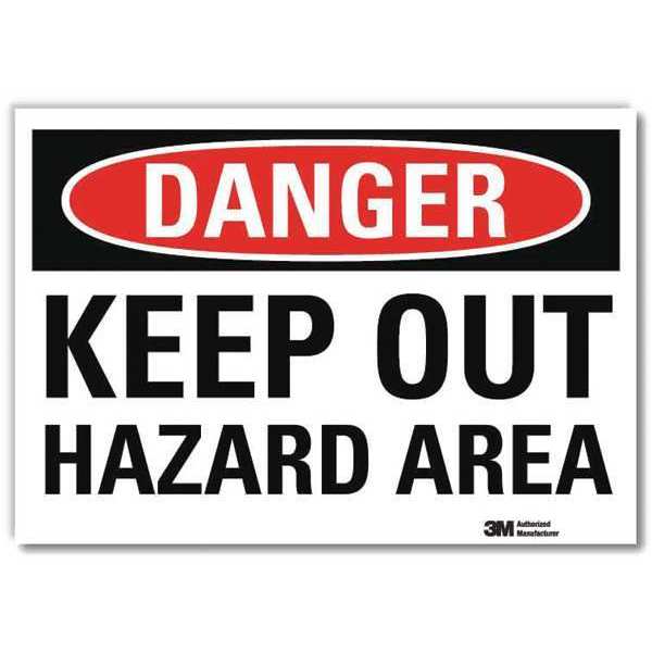 Danger Sign, 7 in Height, 10 in Width, Reflective Sheeting, Vertical Rectangle, English