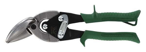 Aviation Snip, Right Curves/Straight, 9 3/4 in, Stainless Steel