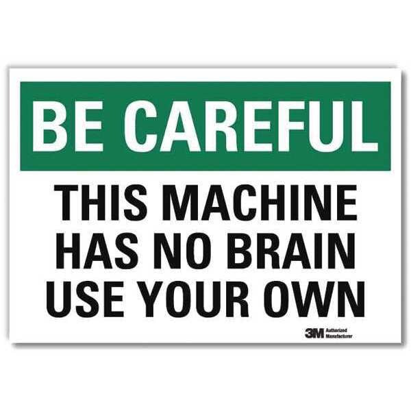 Safety Decal, 5 in Height, 7 in Width, Reflective Sheeting, Horizontal Rectangle, English
