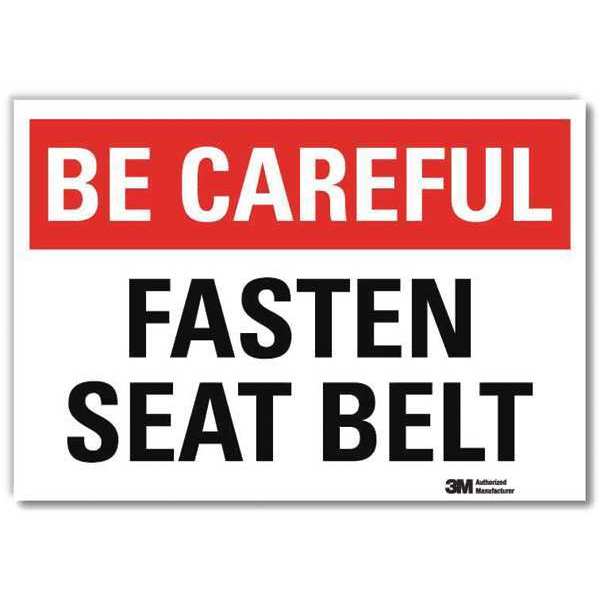 Reflective Seat Belt Label, 10 in H, 14 in W, Aluminum, Horizontal Rectangle, U7-1013-RD_14X10