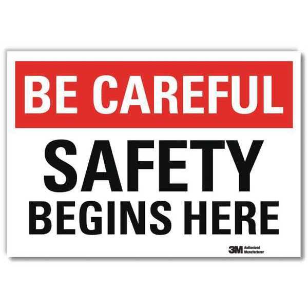 Safety Decal, 5 in H, 7 in W, Reflective Sheeting, English, U7-1027-RD_7X5