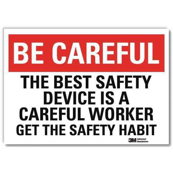 Safety Decal, 7 in H, 10 in W, Reflective Sheeting, Vertical Rectangle, English, U7-1041-RD_10X7
