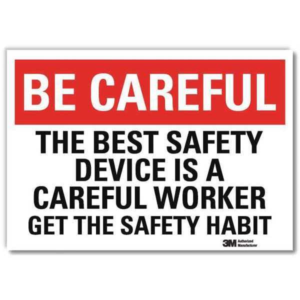 Safety Decal, 5 in H, 7 in W, Reflective Sheeting, English, U7-1041-RD_7X5
