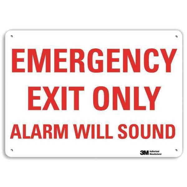 Emergency Sign, 7 in x 10 in, Aluminum