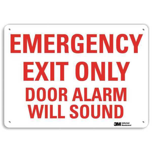 Emergency Sign, 7 in x 10 in, Aluminum
