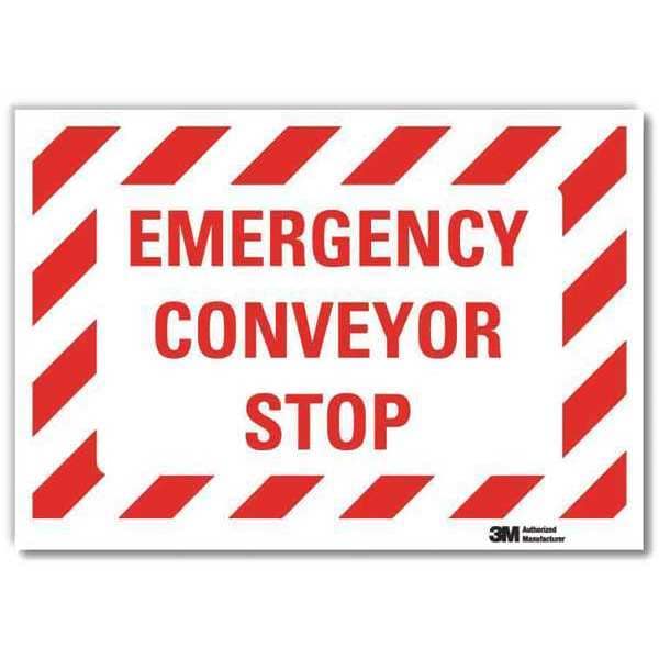 Safety Decal, 5 in Height, 7 in Width, Reflective Sheeting, Horizontal Rectangle, English
