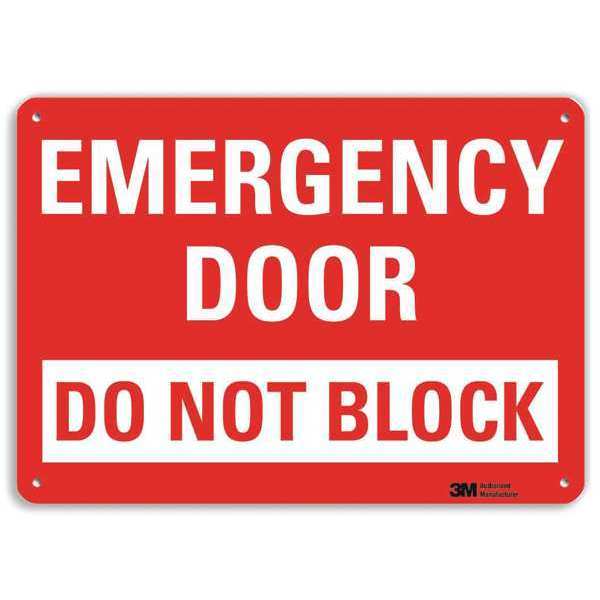 Emergency Sign, 7 in x 10 in, Aluminum
