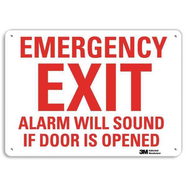 Emergency Sign, 7 in x 10 in, Aluminum