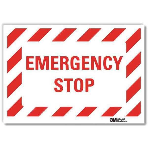 Safety Decal, 10 in Height, 14 in Width, Aluminum, Horizontal Rectangle, English