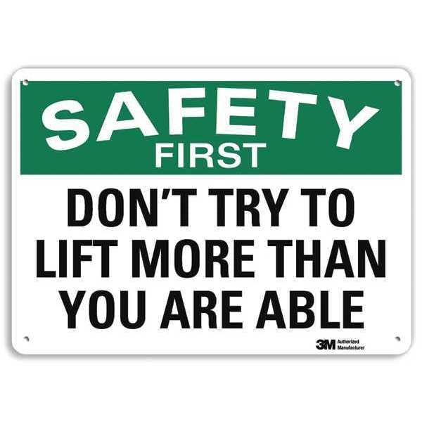 Safety Sign, 7 in Height, 10 in Width, Aluminum, Vertical Rectangle, English, U7-1180-RA_10X7