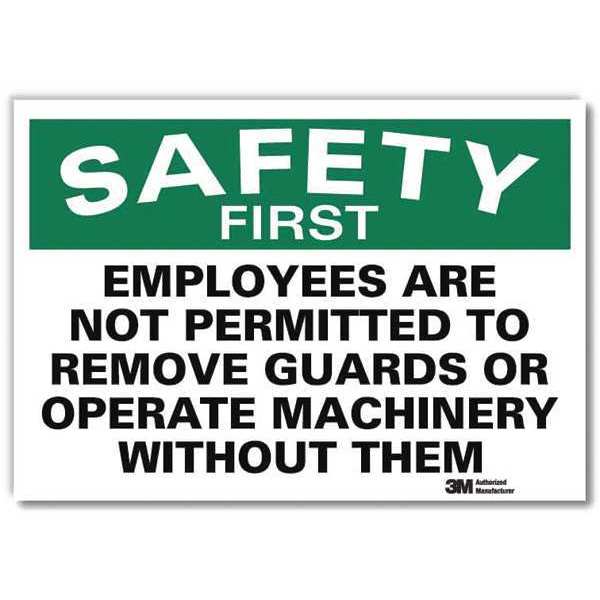 Safety Decal, 5 in Height, 7 in Width, Reflective Sheeting, Horizontal Rectangle, English