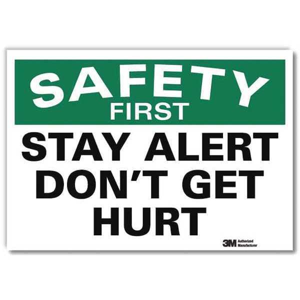 Safety Decal, 5 in H, 7 in W, Reflective Sheeting, English, U7-1250-RD_7X5