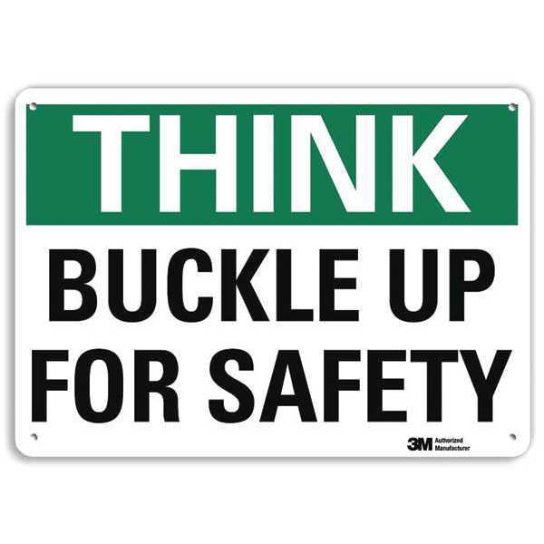 Reflective  Seat Belts Sign, 7 in Height, 10 in Width, Aluminum, Vertical Rectangle, English